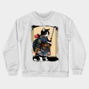 Japanese Cat Samurai Katana Catana - Cat lover Crewneck Sweatshirt